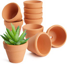 10 Pack 1.5 Inch Mini Terracotta Plants Pots With Drainage Holes For Cactus, Suc
