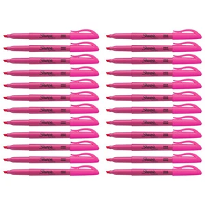Sharpie Pocket Style Highlighter, Chisel Tip, Fluorescent Pink, 24-Count (Bulk) - Picture 1 of 2