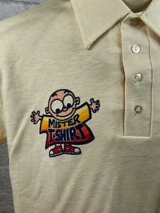 Vtg Mister T-Shirt Beige Men's XL Polo Shirt Made In The USA NOS 50/50 Stedman - Picture 1 of 8