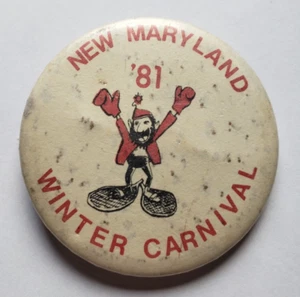 1981 Nuevo Maryland Nuevo Brunswick Invierno Carnaval Pinback Pin Botón - Imagen 1 de 2