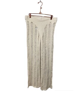 Pantalones de playa de ganchillo para mujer Asos EE. UU. 10 tiro alto corte bootcut crema - Imagen 1 de 7