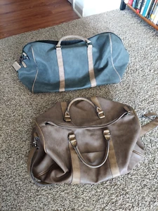 mens duffle bags 18" green and tan see description  - Picture 1 of 6