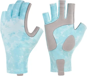 Fishing Gloves for Women UPF 50+, Sun Uv Protection Fingerless Anti-Slip Gloves - Picture 1 of 4