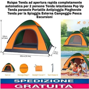 Tenda ad apertura rapida completamente automatica x 2 persone Tenda Da Campeggio - Foto 1 di 17
