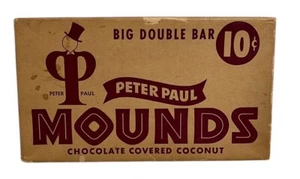 Vintage MOUNDS Candy Bar Box~Peter Paul Big Double Bar~leer~Requisite/Display~Anzeige - Bild 1 von 14