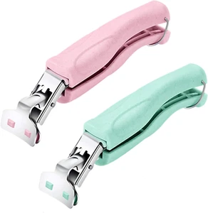 Stainless Steel Hot Bowl Gripper Clips - 2 Pack (Green & Pink) - Picture 1 of 13