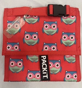 Packit Freezable Lunch Bag Tote Multicolored Owls Pink Blue Green NWOT - Picture 1 of 4