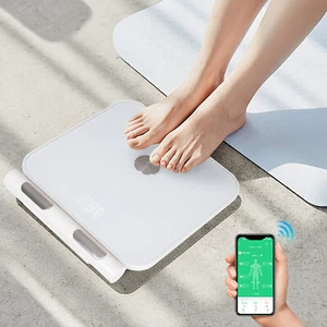 8 Electrode Body Scale Digital Scale Body Weight Fat BMI Rechargeable 3-180kg - Picture 1 of 21