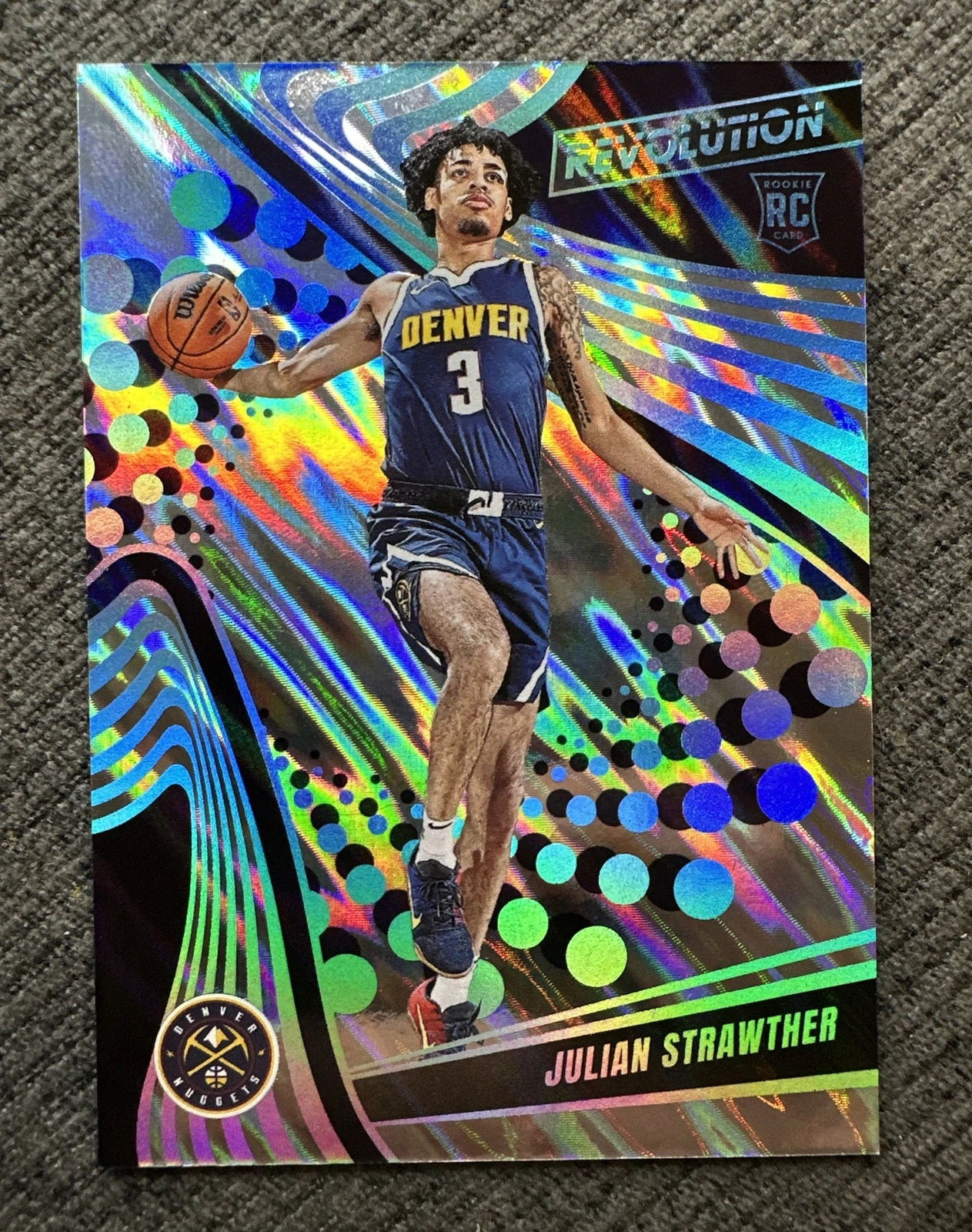 2023-24 Panini Revolution #129 Julian Strawther LAVA 6/10 RC Rookie NUGGETS