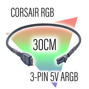 Corsair RGB a Standard ARGB 3 pin 5V adattatore MASCHIO/FEMMINA (30 cm) - Foto 1 di 6