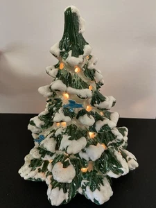 Walter Brockmann 7" beleuchteter Weihnachtsbaum Keramik Bluebirds Vintage selten - Bild 1 von 12