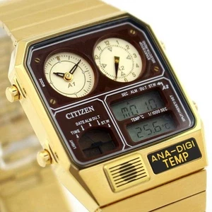 Citizen JG2103-72X Ana-Digi Temp 100% New Vintage Look Gold - Picture 1 of 9