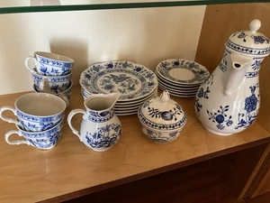 Kaffee Service 6 Personen porzellan Alt Mitterteicher Zwiebelmuster - Bild 1 von 5