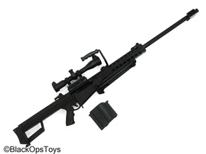 Fucile da cecchino giocattolo scala 1/6 nero .50 Cal Barret con bullone mobile e bipiede - Foto 1 di 4