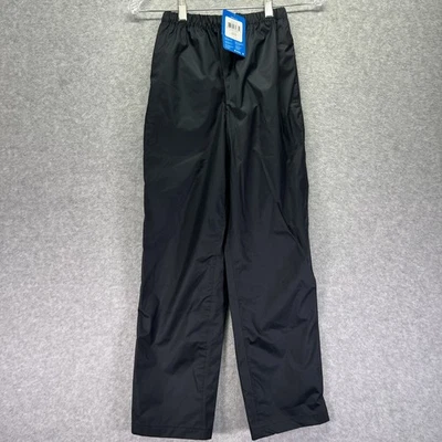 Columbia Trail 冒险裤青少年中号黑色防水户外远足 — 第 1/4 张图片