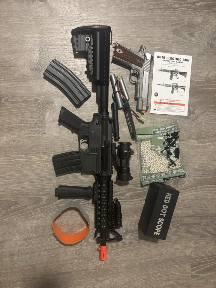 Pistola elétrica Full Metal CQB M4 e Full Metal Co2 Blowback 1911 - Imagem 1 de 3
