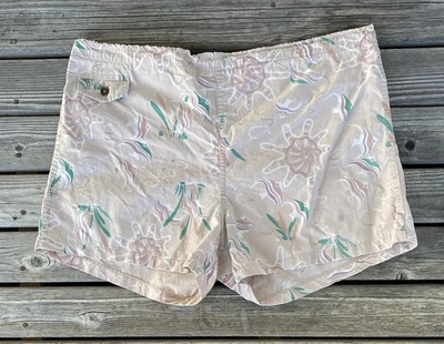 Bermuda de natação havaiana vintage anos 50 praia surf MCM camisa novidade estampa grande - Imagem 1 de 4