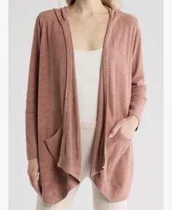Barefoot Dreams CozyChic Ultra Lite Seahorse Hooded Cardigan Clay Size Small - Picture 1 of 3