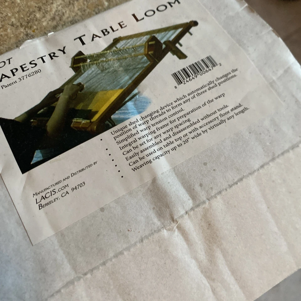 Weaving Loom Tapestry 20" Hardwood Frame Craft Tabletop Warping Oak Rods Warp - Image 1 of 4