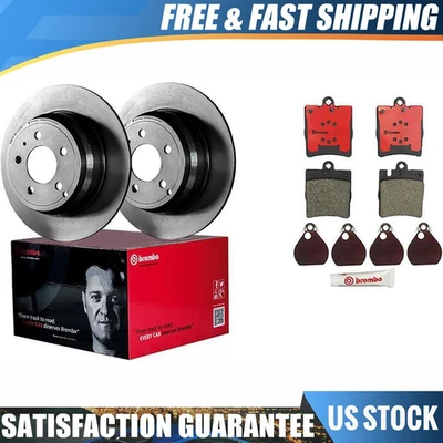 Rotor de freno trasero Brembo 6 y pastillas para Mercedes-Benz C32 AMG 2002-2004 Foto 1 de 4