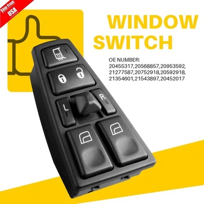 Nuevo interruptor de ventana de control Power Master para camión Volvo FH12 FH13 FM VNL 20455317 Foto 1 de 4