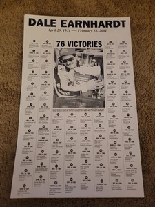 Dale Earnhardt NASCAR Victories Commemorative Poster - Picture 1 of 3