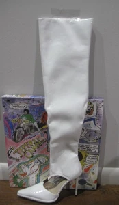 Jeffrey Campbell Vortexx Cut Out Over The Knee Boots Stiletto White Patent Sz 8 - Picture 1 of 8