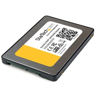 StarTech.com Dual M.2 SATA Adapter with RAID - 2x M.2 SSDs to 2.5in SATA (6Gbps) - Image 1 of 4