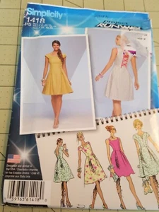 Simplicity Pattern 1418 Summer Dresses Boho DIY Size 12 14 16 18 20 UNCUT - Picture 1 of 5