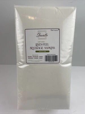 200 Linen-Feel Dessert & Beverage Napkins Disposable Cloth-Like Cocktail Wedding - Image 1 of 4