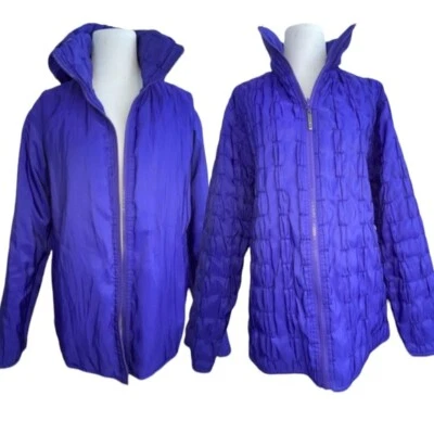 Mycra Pac Donatella Fashion Travel Reversible Rain Coat Purple O-P - Image 1 of 4