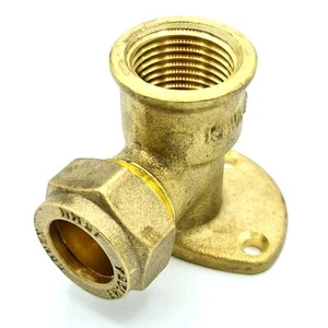 G1/2 Female x 15mm Pipe Elbow Compression Fitting Wallmount - Picture 1 of 3