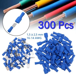 Juego de 300 PIEZAS de orejeras de cable surtido conector automotriz enchufe plano AWG 16-14 - Imagen 1 de 13