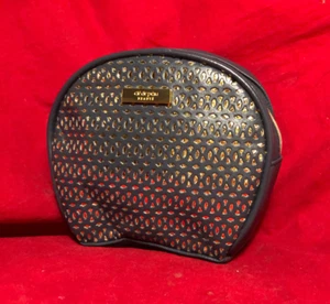 BOLSO DE COSMÉTICOS CLE DE PEAU IMITACIÓN CUERO AZUL MARINO Y DORADO ¡NUEVO SIN ETIQUETAS! - Imagen 1 de 4