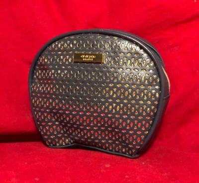 BOLSO DE COSMÉTICOS CLE DE PEAU IMITACIÓN CUERO AZUL MARINO Y DORADO ¡NUEVO SIN ETIQUETAS! Foto 1 de 4