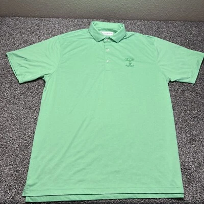 Camisa Polo Donald Ross Para Hombres XL Verde Brillante Bordada Golf Champions Houston Foto 1 de 4