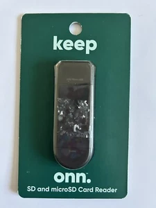 onn. SD & micro-SD Card Reader 20MB/sec read, 25 MB/sec write - Picture 1 of 8