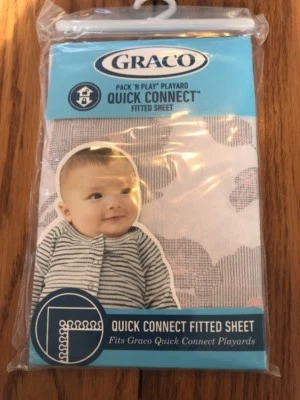 Graco Pack N Play Playard Quick Connect fitted sheet Diana Ships N 24h - Image 1 of 2