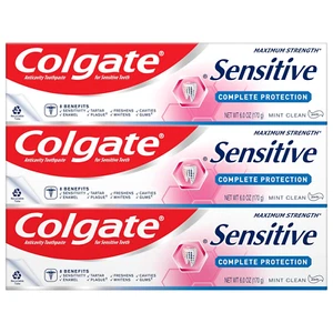 Colgate Sensitive Toothpaste, Complete Protection, Mint - 6 Ounce (Pack of 3) - Picture 1 of 12