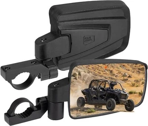 KEMIMOTO UTV Side Mirrors Spring Back Feature for 1.65-2 inch Roll Bar Universal - Picture 1 of 12
