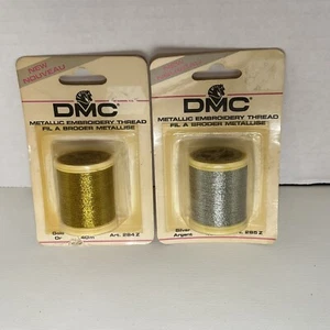 DMC Metallic Embroidery Thread 43.7 40m Silver 285Z Gold 284Z - Picture 1 of 2