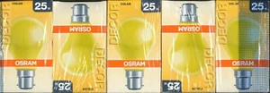 5x 25W OSRAM Yellow Incandescent Coloured Dimmable GLS BC B22 Light Bulbs - Picture 1 of 2