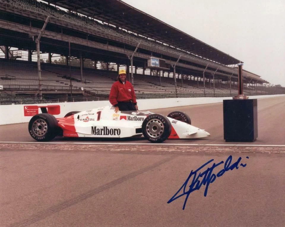 Foto autografiada de Emerson Fittipaldi 1990 Indy 500 Pole Winner 8x10  Foto 1 de 1