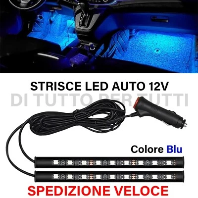 Strisce a led 12V BLU per auto interno tappetini ADESIVE automobile interni - Immagine 1 di 3
