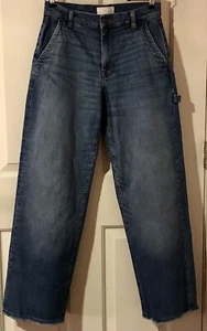 C/E Current Elliott Painter Wide Leg Jeans Sz 26 Carpenter Baggy Frayed Hem - Picture 1 of 4