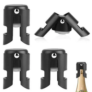 4× Stainless Steel Reusable Vacuum Sealed Champagne Red Wine Bottle Stopper Cap - Picture 1 of 8
