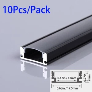 10Pcs 1M/3.28ft Each Led Aluminum Profile Channel Holder U for LED Strip Black - Picture 1 of 13