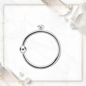 14KT Solid White Gold 22GA Nose Hoop Rings with Bead and Prong Set 1.5mm Diamond - Picture 1 of 11