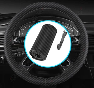 15" Faux Carbon Fiber Car Steering Wheel Cover For TOYOTA RAV4 2019-2024 - Picture 1 of 9