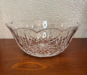 Waterford Cut Crystal Lismore Bowl 9 inch Round Scalloped Edges - Picture 1 of 5